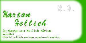 marton hellich business card